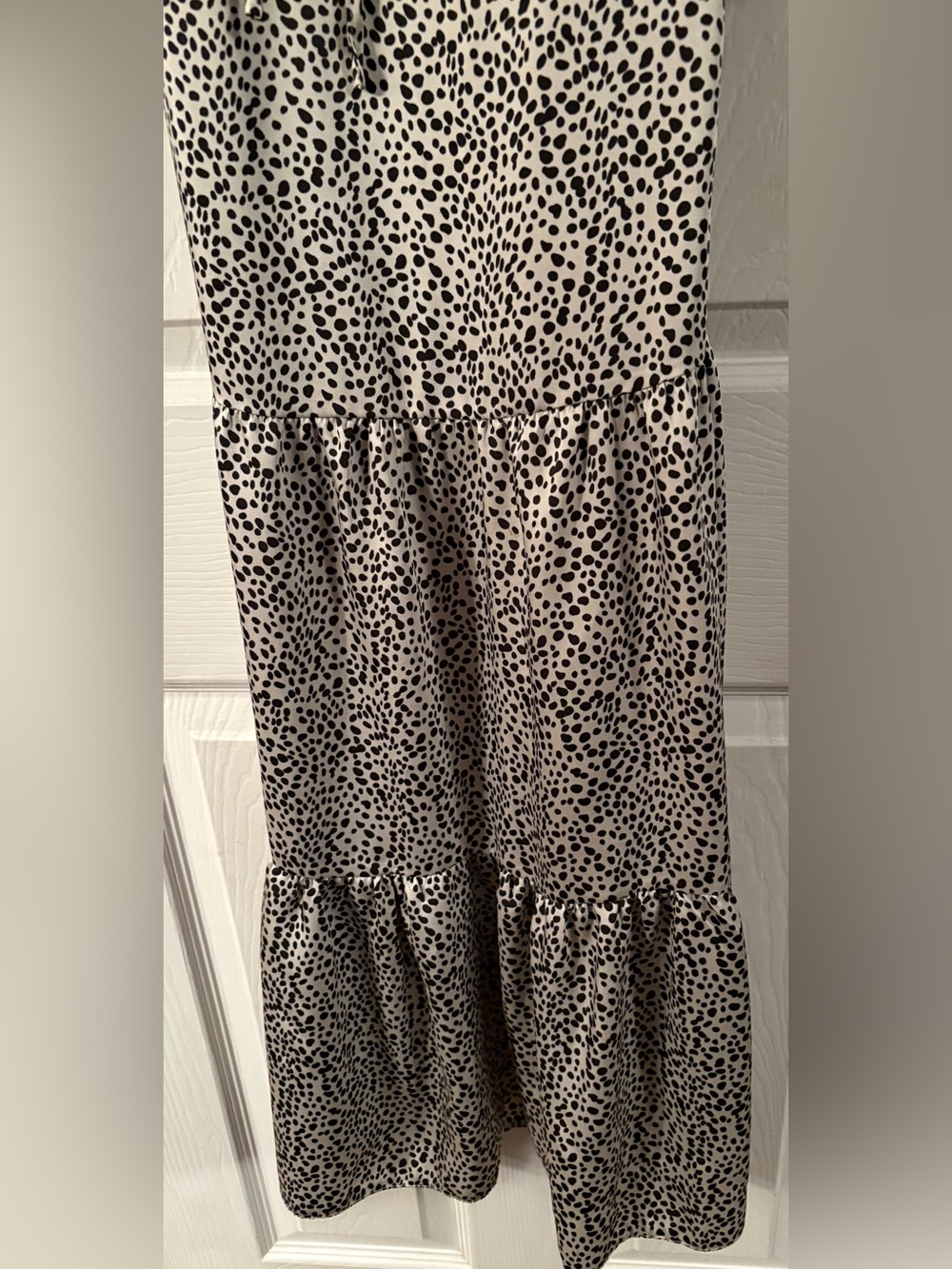 Primark Beige and Black Leopard Print Tiered Long Sleeve Midi Dress - Picture 5 of 11